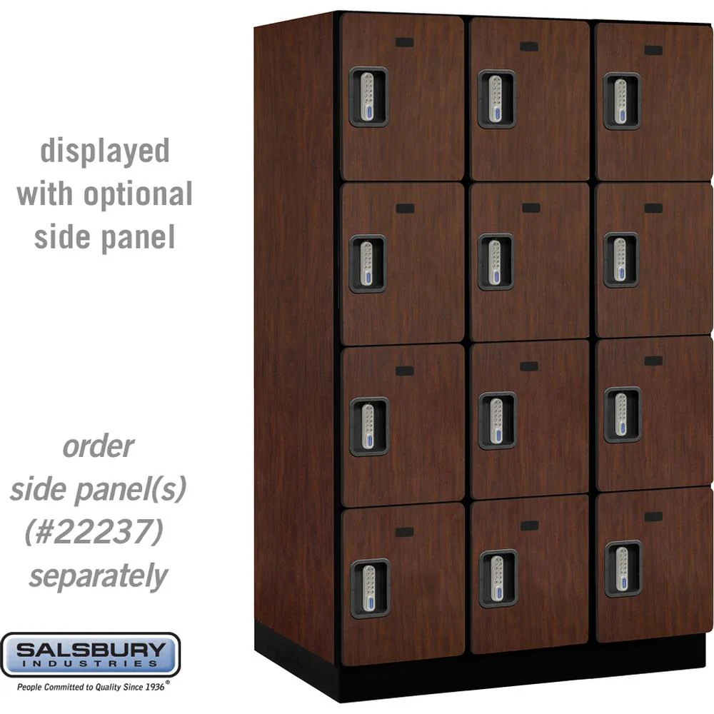 15" Wide Four Tier Designer Wood Locker - 3 Wide - 6 Feet High - 24" Deep by Salsbury - Image 30