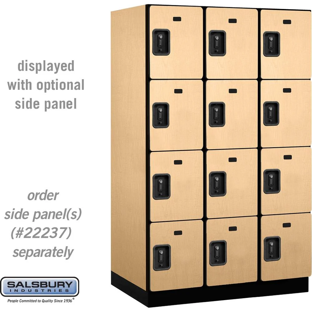 15" Wide Four Tier Designer Wood Locker - 3 Wide - 6 Feet High - 24" Deep by Salsbury - Image 34