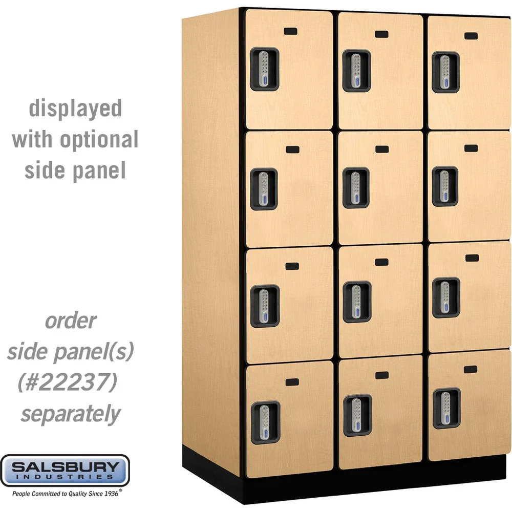 15" Wide Four Tier Designer Wood Locker - 3 Wide - 6 Feet High - 24" Deep by Salsbury - Image 35