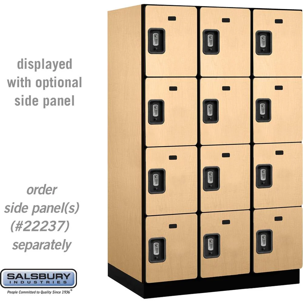 15" Wide Four Tier Designer Wood Locker - 3 Wide - 6 Feet High - 24" Deep by Salsbury - Image 36
