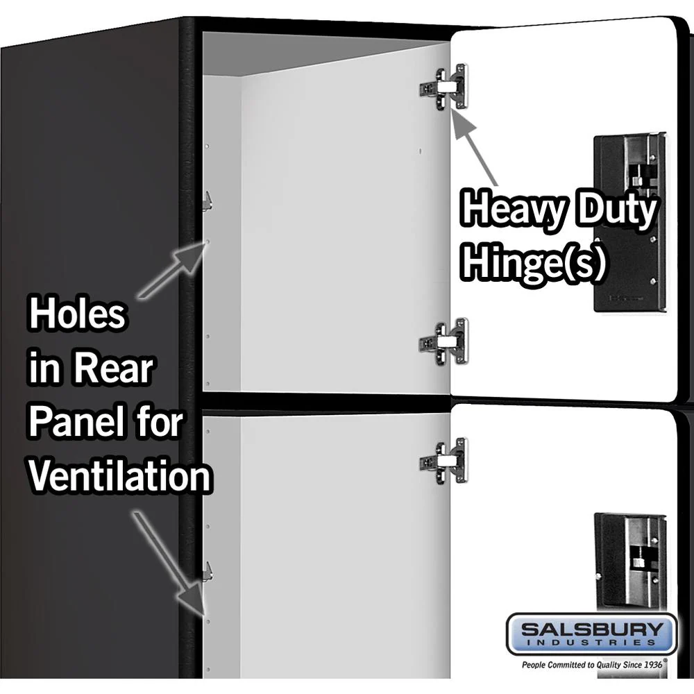 15" Wide Four Tier Designer Wood Locker - 3 Wide - 6 Feet High - 24" Deep by Salsbury - Image 4