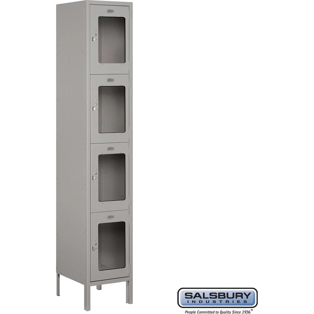 15" Wide Four Tier See-Through Metal Locker - 1 Wide - 6 Feet High - 15" Deep by Salsbury - Image 7