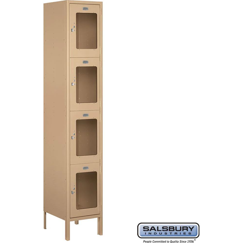 15" Wide Four Tier See-Through Metal Locker - 1 Wide - 6 Feet High - 15" Deep by Salsbury - Image 9