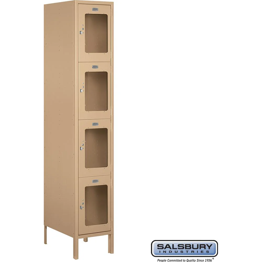 15" Wide Four Tier See-Through Metal Locker - 1 Wide - 6 Feet High - 18" Deep by Salsbury - Image 10