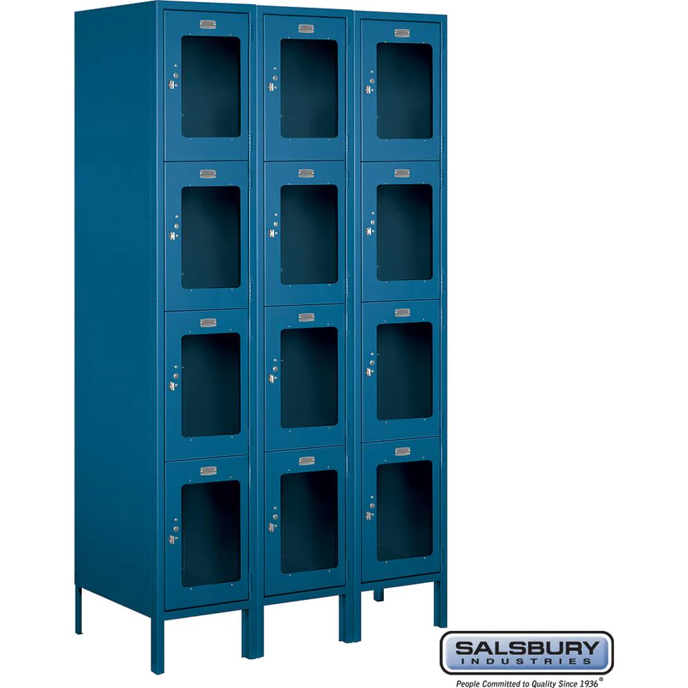 15" Wide Four Tier See-Through Metal Locker - 3 Wide - 6 Feet High - 18" Deep by Salsbury - Image 6
