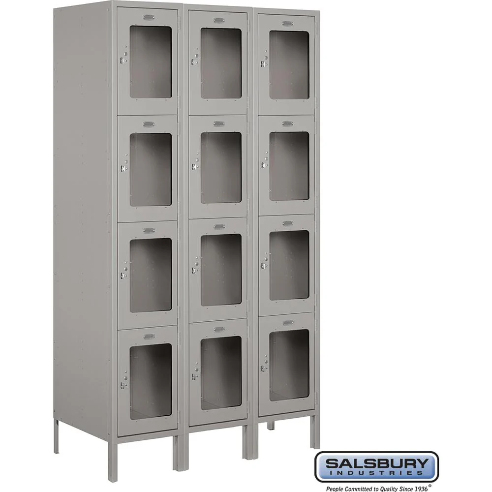 15" Wide Four Tier See-Through Metal Locker - 3 Wide - 6 Feet High - 18" Deep by Salsbury - Image 7