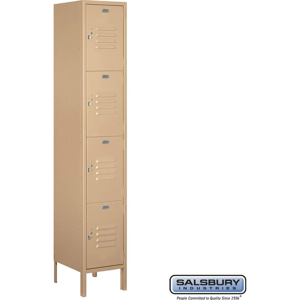 15" Wide Four Tier Standard Metal Locker - 1 Wide - 6 Feet High - 15" Deep by Salsbury - Image 9