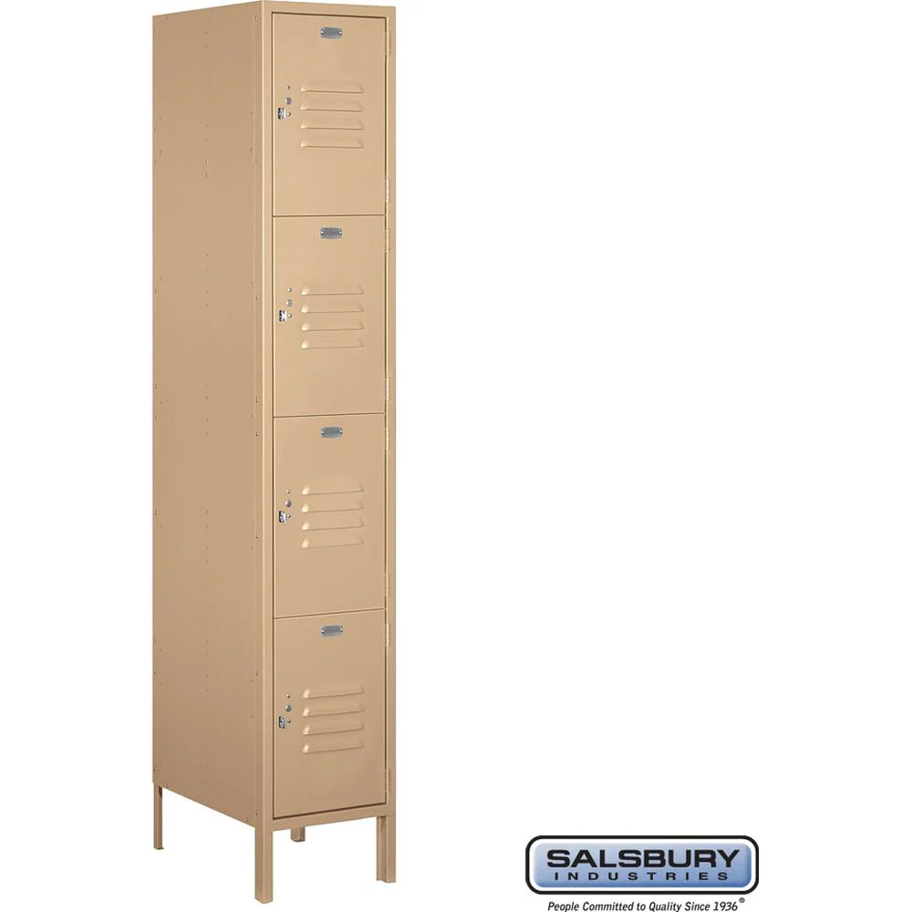 15" Wide Four Tier Standard Metal Locker - 1 Wide - 6 Feet High - 18" Deep by Salsbury - Image 10