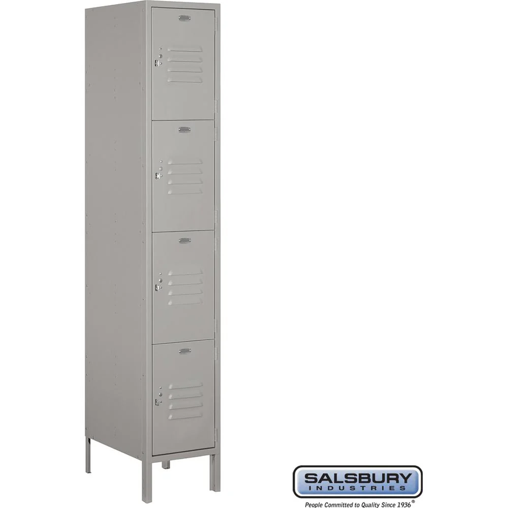 15" Wide Four Tier Standard Metal Locker - 1 Wide - 6 Feet High - 18" Deep by Salsbury - Image 7