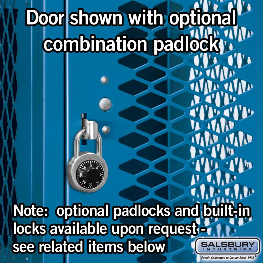 15" Wide Four Tier Vented Metal Locker - 1 Wide - 6 Feet High - 15" Deep by Salsbury - Image 3