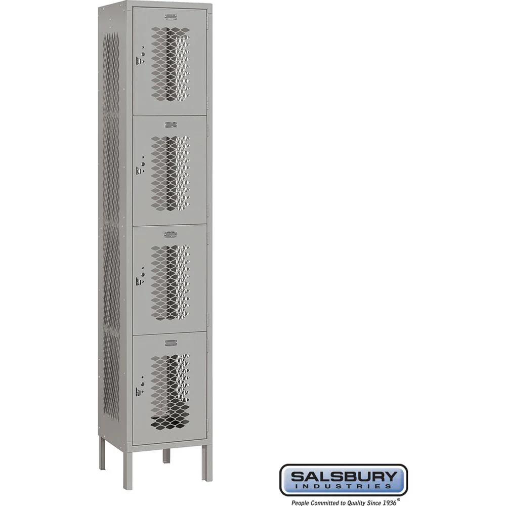 15" Wide Four Tier Vented Metal Locker - 1 Wide - 6 Feet High - 15" Deep by Salsbury - Image 8
