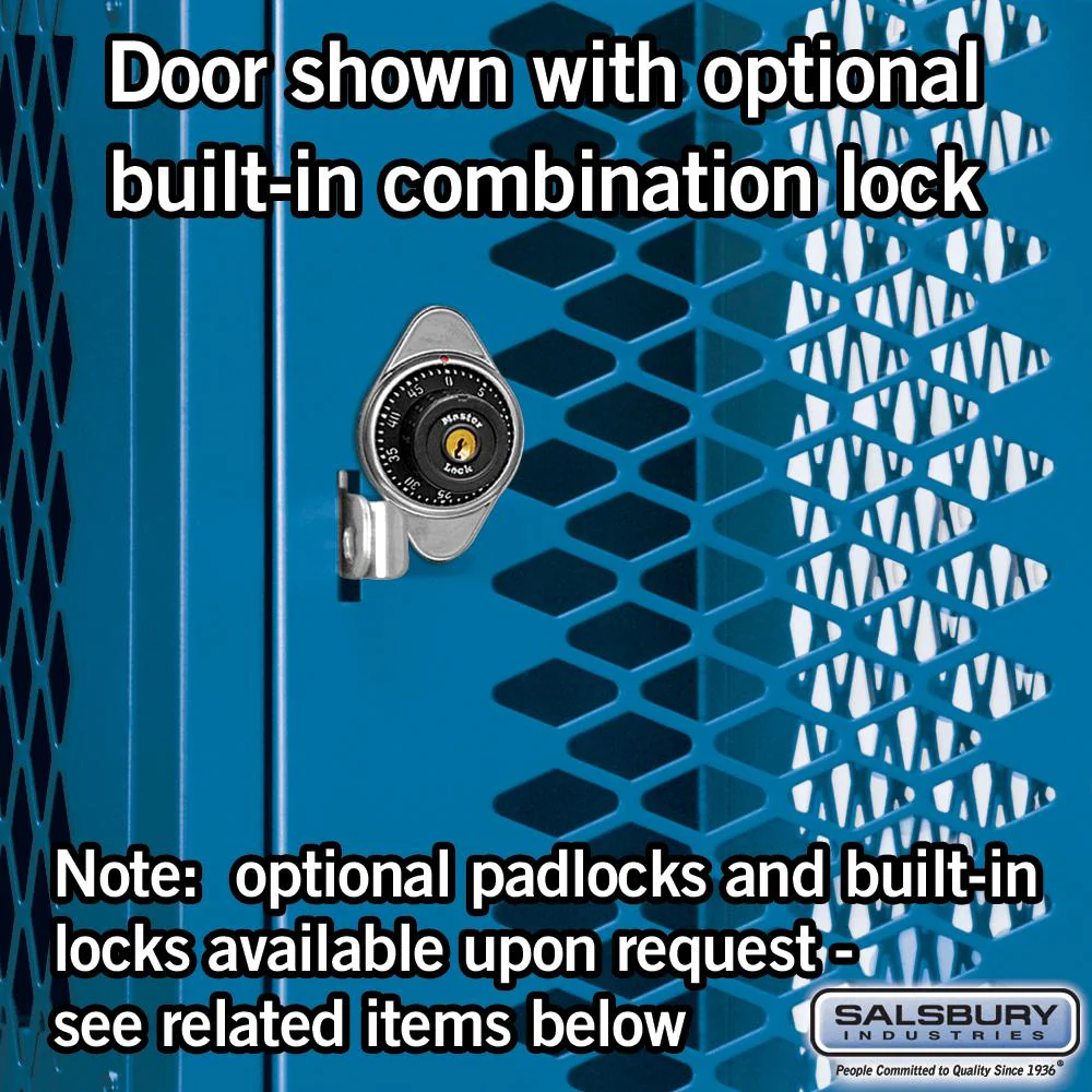 15" Wide Four Tier Vented Metal Locker - 1 Wide - 6 Feet High - 18" Deep by Salsbury - Image 4