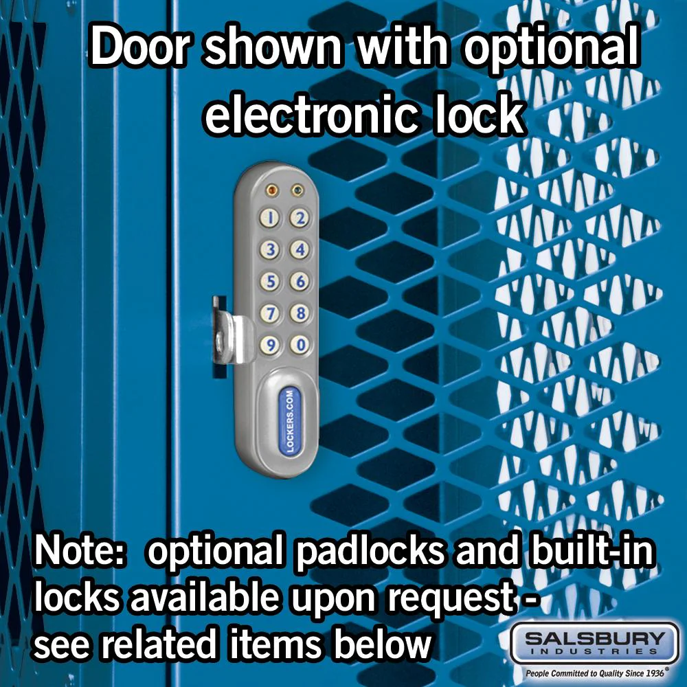 15" Wide Four Tier Vented Metal Locker - 1 Wide - 6 Feet High - 18" Deep by Salsbury - Image 5