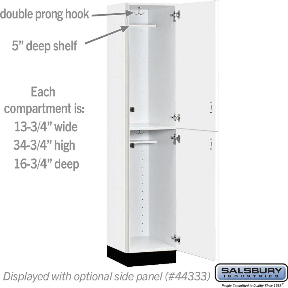 15" Wide Premier Wood Locker - Double Tier-1 Wide - 6 Feet High - 18" Deep by Salsbury - Image 3
