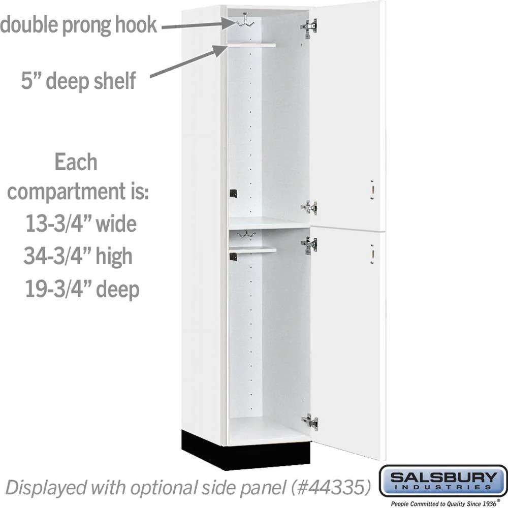 15" Wide Premier Wood Locker - Double Tier-1 Wide - 6 Feet High - 21" Deep by Salsbury - Image 3