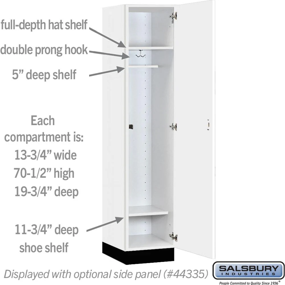 15" Wide Premier Wood Locker - Single Tier - 1 Wide - 6 Feet High - 21" Deep by Salsbury - Image 3