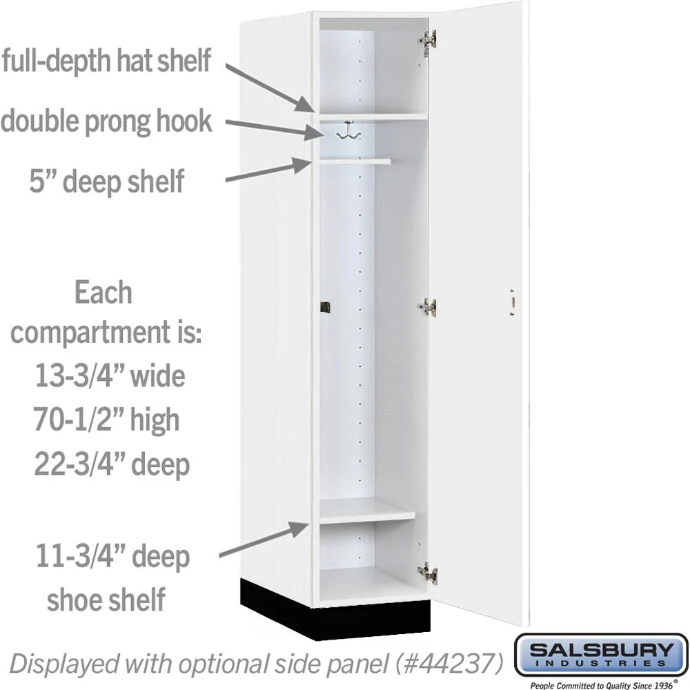 15" Wide Premier Wood Locker - Single Tier - 1 Wide - 6 Feet High - 24" Deep by Salsbury - Image 3