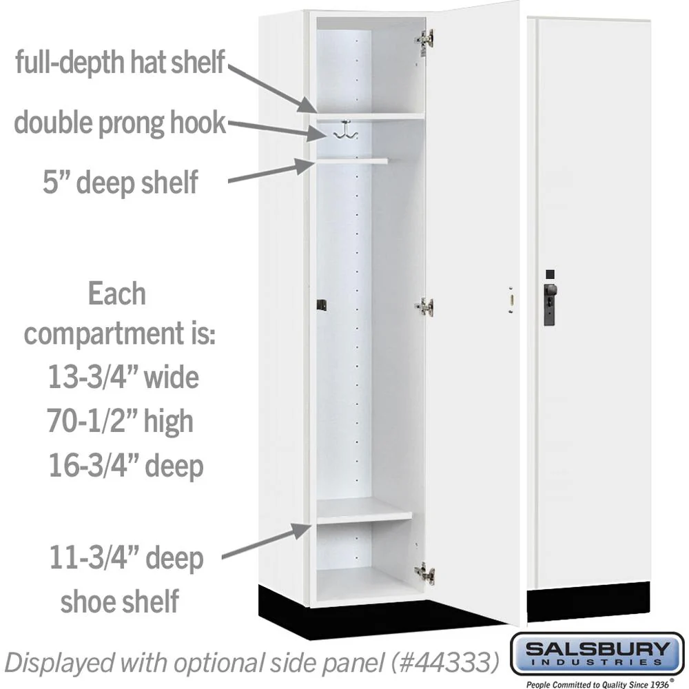 15" Wide Premier Wood Locker - Single Tier - 3 Wide - 6 Feet High - 18" Deep by Salsbury - Image 3