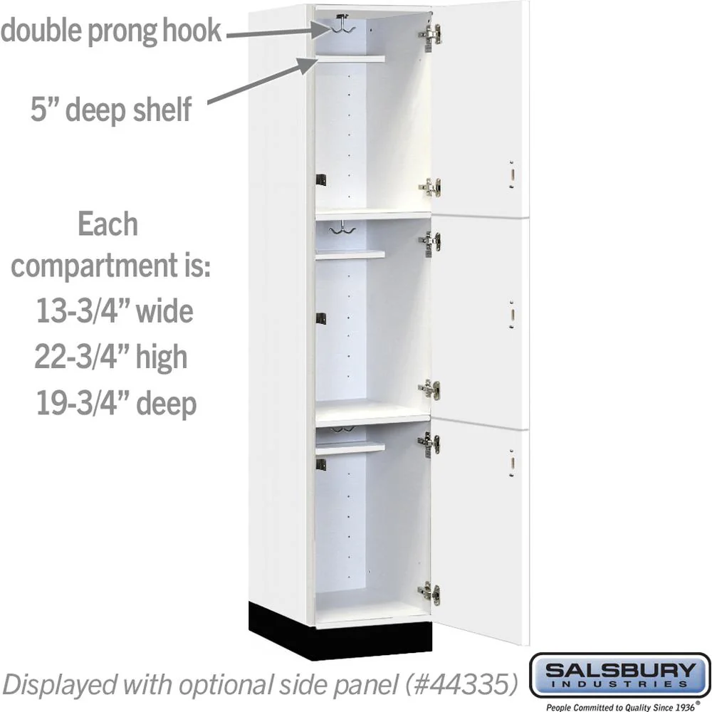 15" Wide Premier Wood Locker - Triple Tier-1 Wide - 6 Feet High - 21" Deep by Salsbury - Image 3