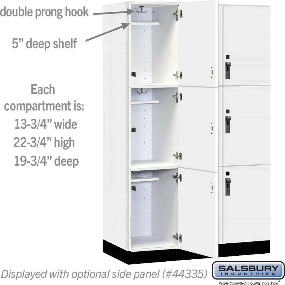 15" Wide Premier Wood Locker - Triple Tier-3 Wide - 6 Feet High - 21" Deep by Salsbury - Image 3