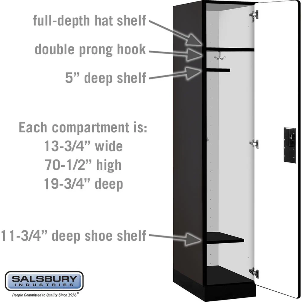 15" Wide Single Tier Designer Wood Locker - 1 Wide - 6 Feet High - 21" Deep by Salsbury - Image 3