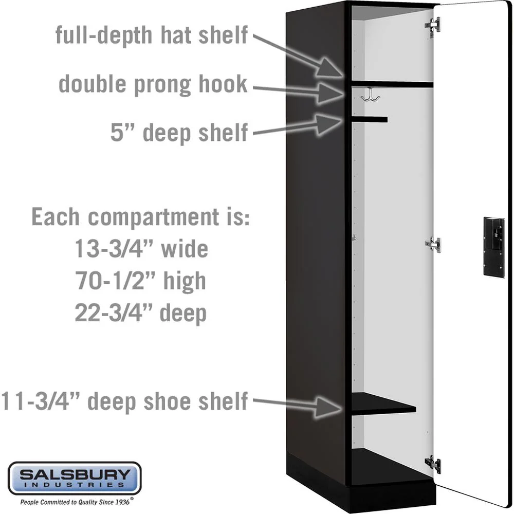 15" Wide Single Tier Designer Wood Locker - 1 Wide - 6 Feet High - 24" Deep by Salsbury - Image 3