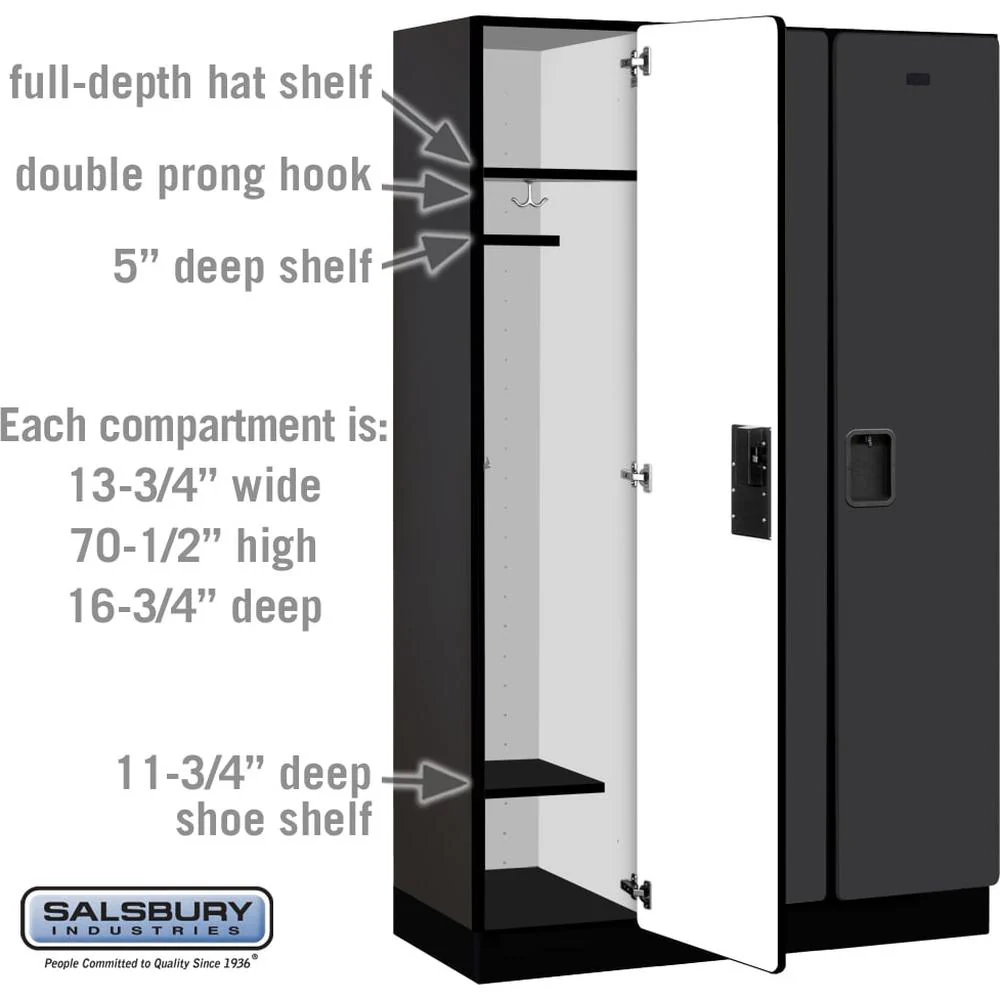 15" Wide Single Tier Designer Wood Locker - 3 Wide - 6 Feet High - 18" Deep by Salsbury - Image 3