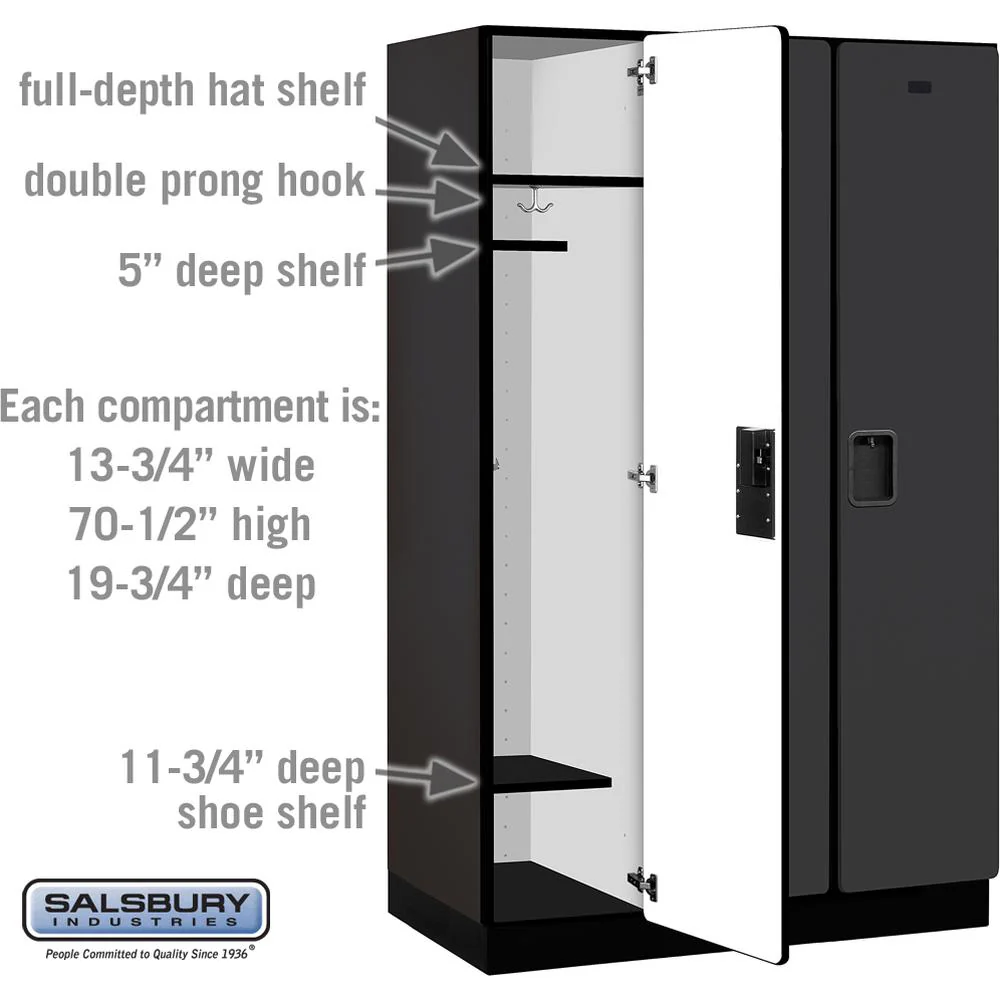 15" Wide Single Tier Designer Wood Locker - 3 Wide - 6 Feet High - 21" Deep by Salsbury - Image 3