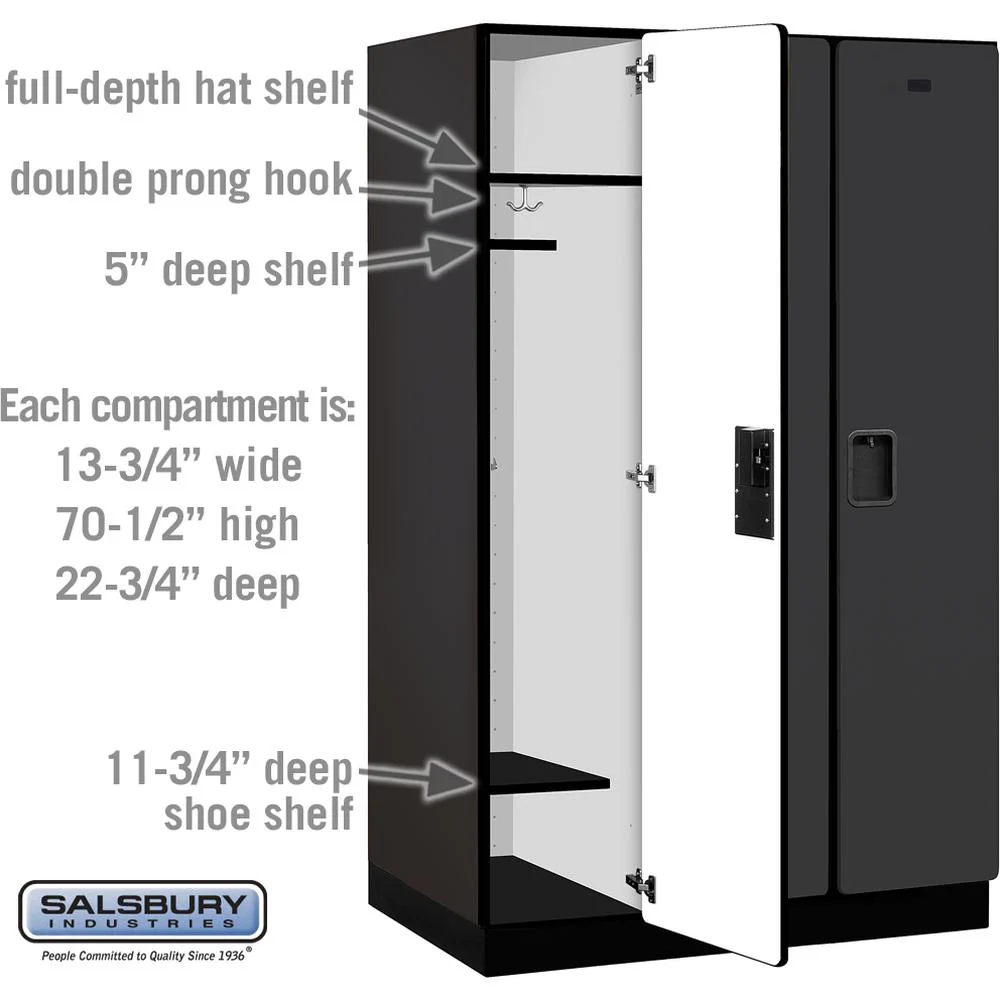 15" Wide Single Tier Designer Wood Locker - 3 Wide - 6 Feet High - 24" Deep by Salsbury - Image 3