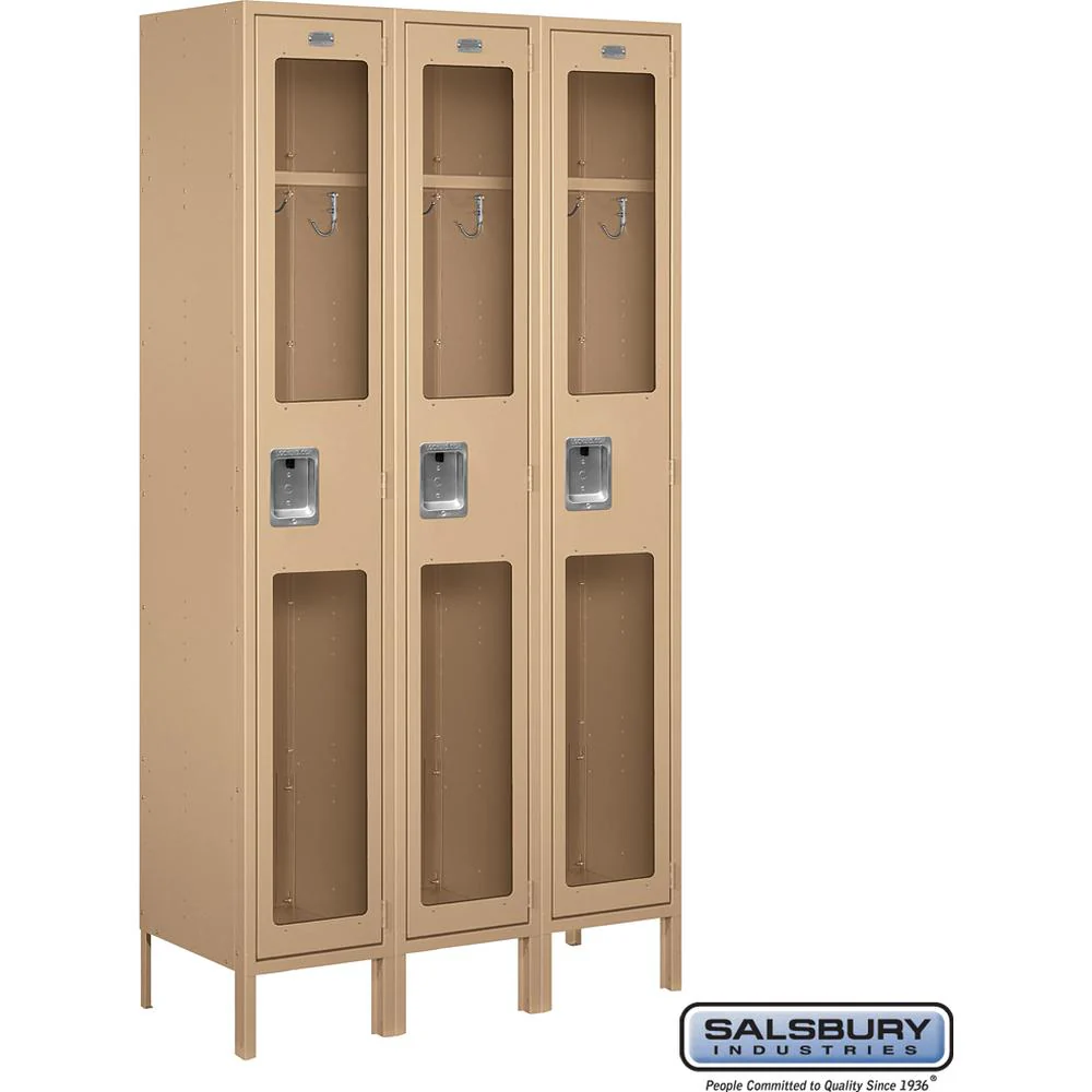 15" Wide Single Tier See-Through Metal Locker - 3 Wide - 6 Feet High - 15" Deep by Salsbury - Image 9
