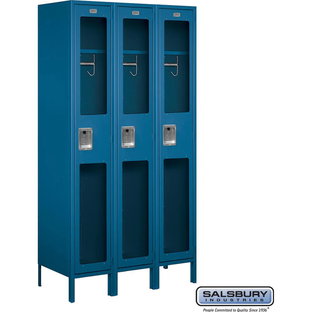 15" Wide Single Tier See-Through Metal Locker - 3 Wide - 6 Feet High - 18" Deep by Salsbury - Image 6