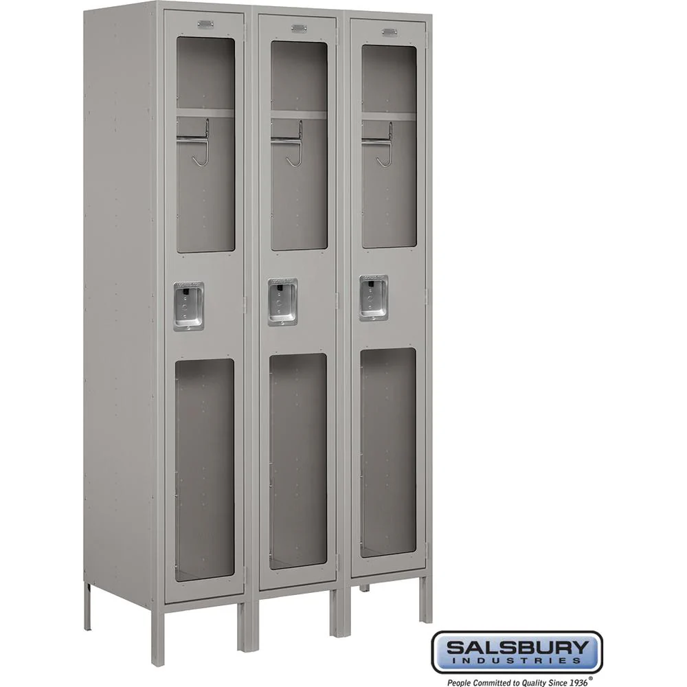 15" Wide Single Tier See-Through Metal Locker - 3 Wide - 6 Feet High - 18" Deep by Salsbury - Image 7