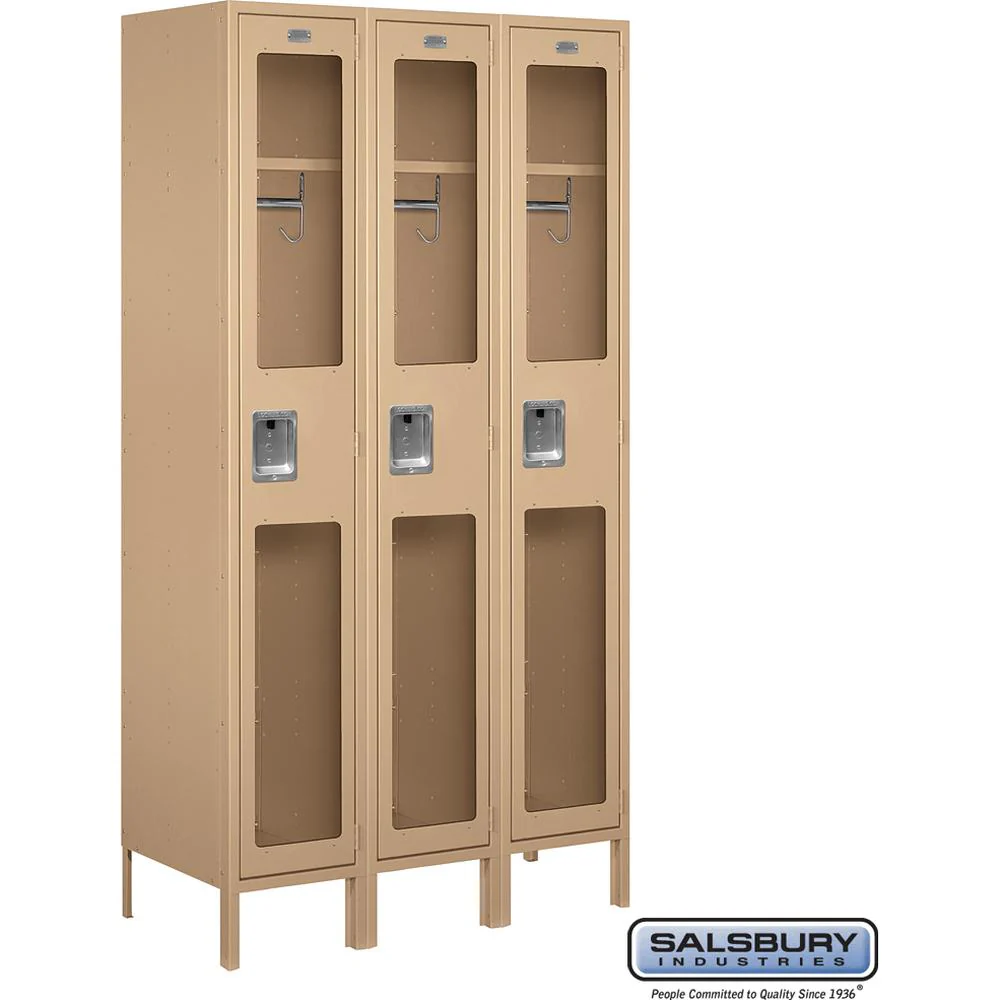 15" Wide Single Tier See-Through Metal Locker - 3 Wide - 6 Feet High - 18" Deep by Salsbury - Image 9