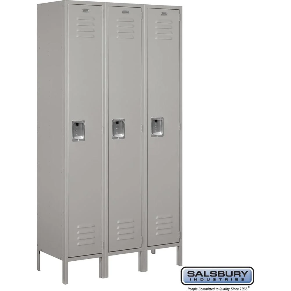15" Wide Single Tier Standard Metal Locker - 3 Wide - 6 Feet High - 15" Deep by Salsbury - Image 7