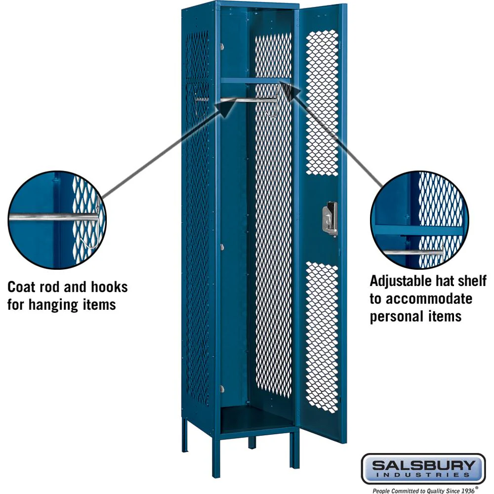 15" Wide Single Tier Vented Metal Locker - 1 Wide - 6 Feet High - 18" Deep by Salsbury - Image 3