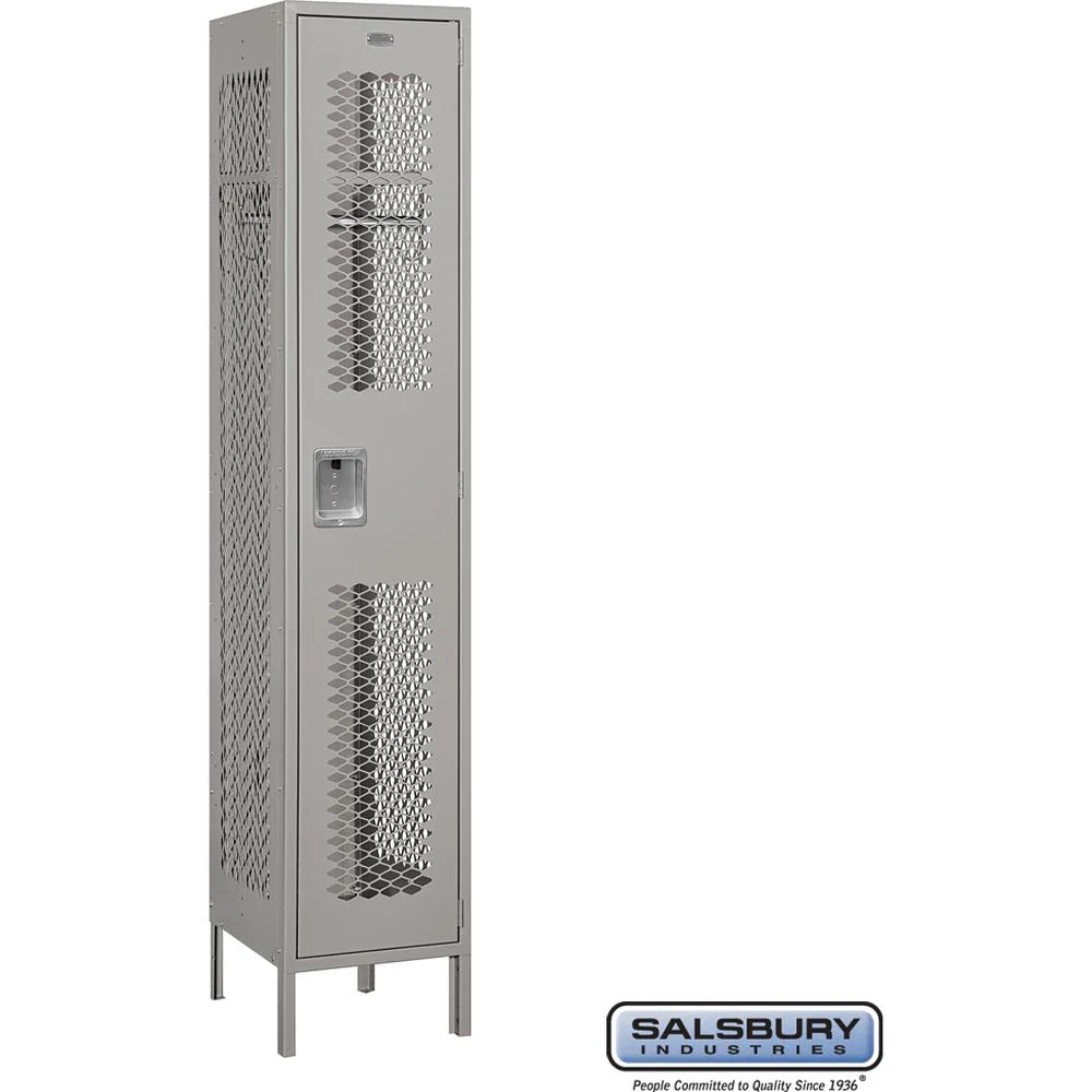 15" Wide Single Tier Vented Metal Locker - 1 Wide - 6 Feet High - 18" Deep by Salsbury - Image 7