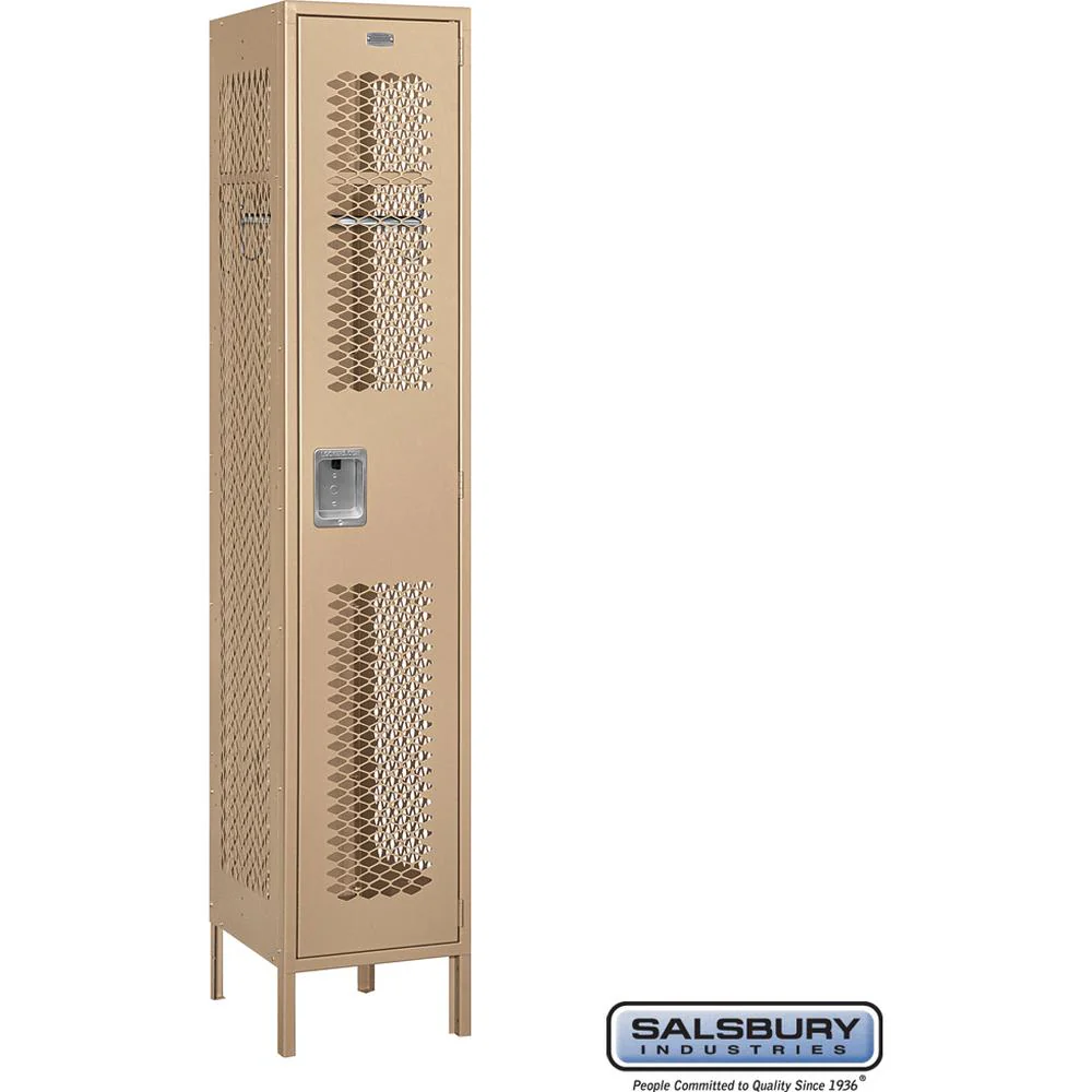 15" Wide Single Tier Vented Metal Locker - 1 Wide - 6 Feet High - 18" Deep by Salsbury - Image 9