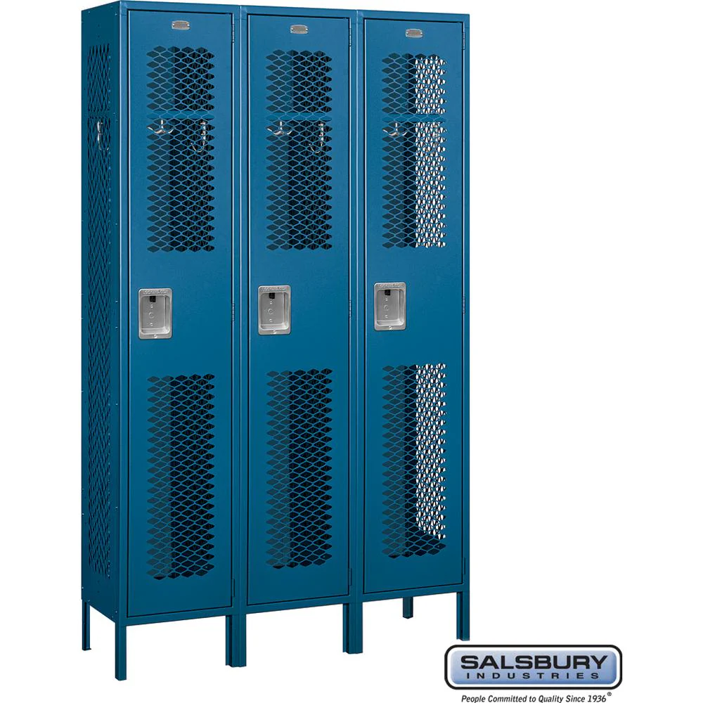 15" Wide Single Tier Vented Metal Locker - 3 Wide - 6 Feet High - 15" Deep by Salsbury - Image 5