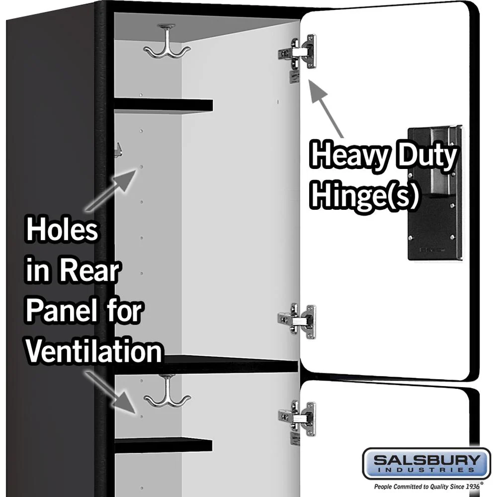 15" Wide Triple Tier Designer Wood Locker - 1 Wide - 6 Feet High - 18" Deep by Salsbury - Image 4
