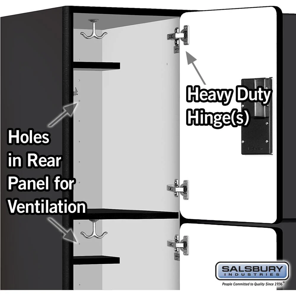 15" Wide Triple Tier Designer Wood Locker - 3 Wide - 6 Feet High - 21" Deep by Salsbury - Image 4