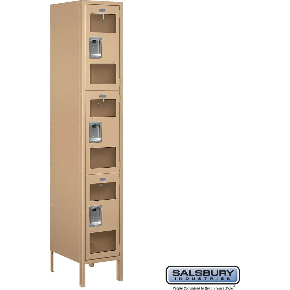 15" Wide Triple Tier See-Through Metal Locker - 1 Wide - 6 Feet High - 18" Deep by Salsbury - Image 10