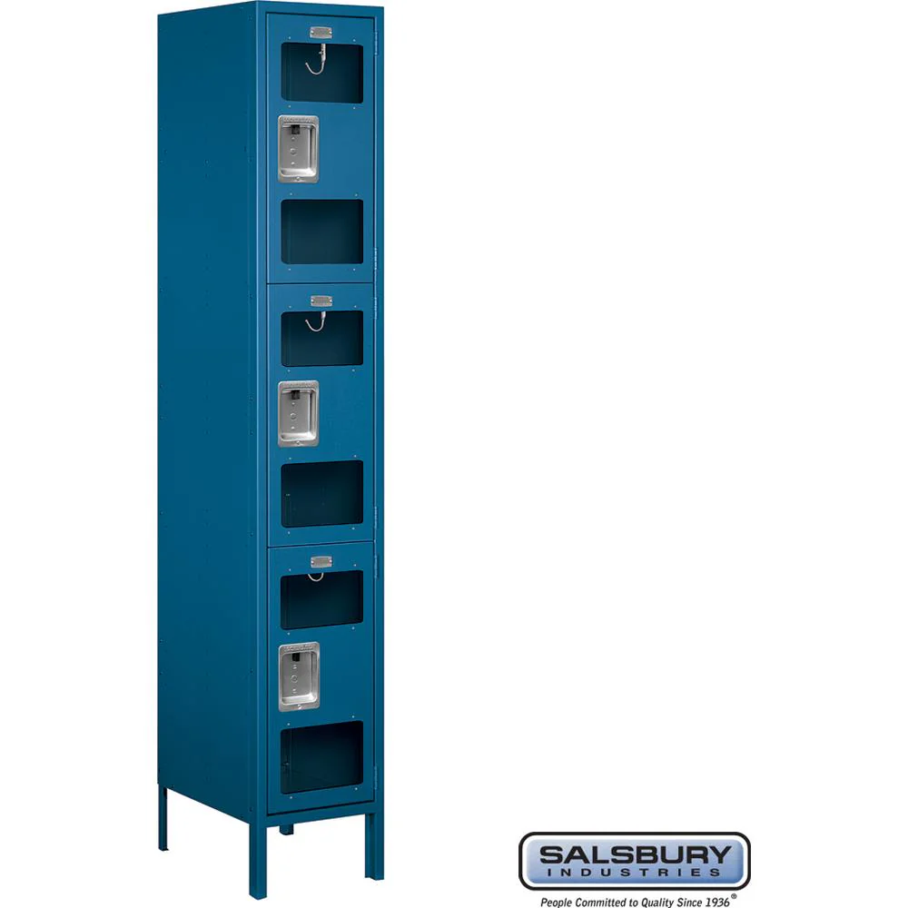 15" Wide Triple Tier See-Through Metal Locker - 1 Wide - 6 Feet High - 18" Deep by Salsbury - Image 6