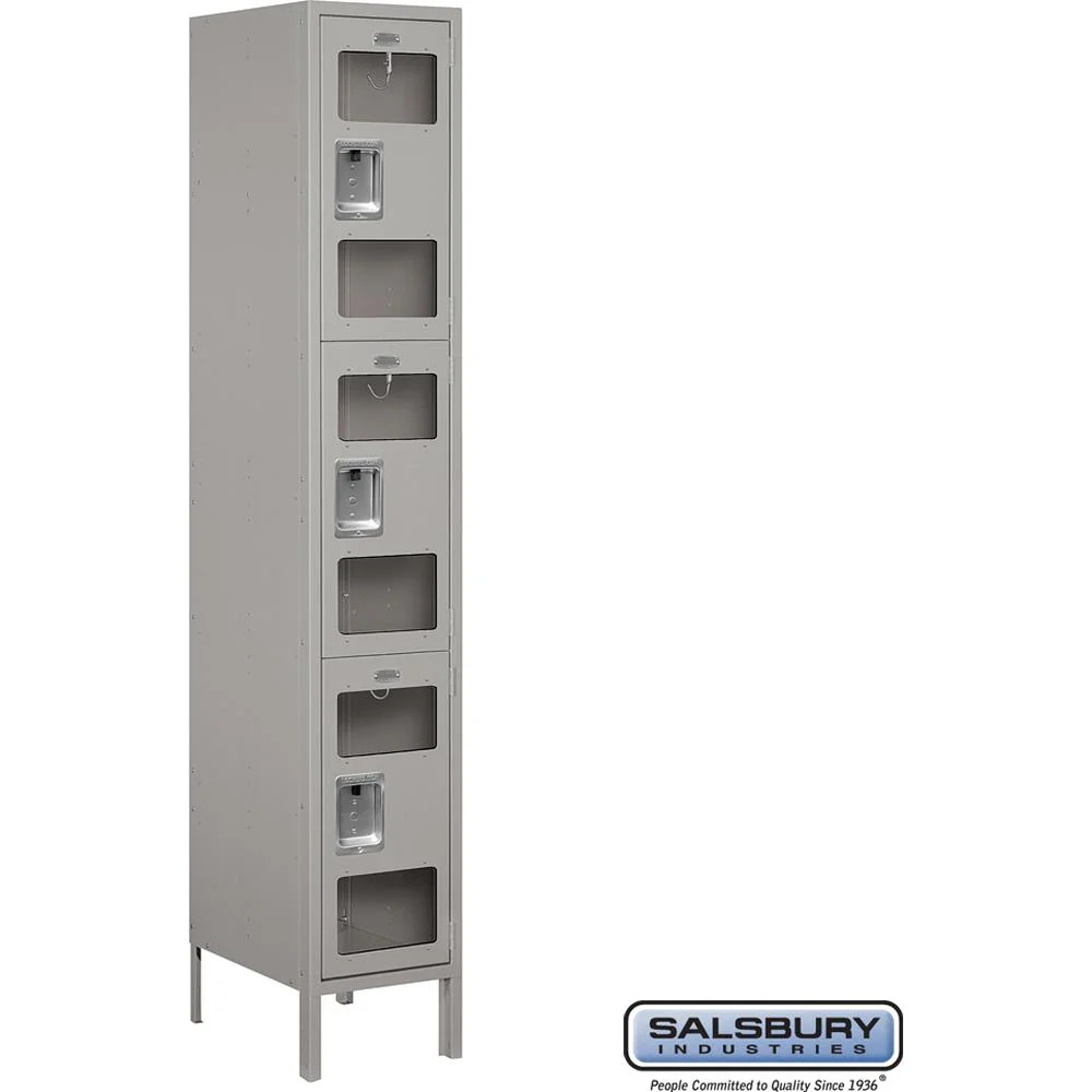 15" Wide Triple Tier See-Through Metal Locker - 1 Wide - 6 Feet High - 18" Deep by Salsbury - Image 7
