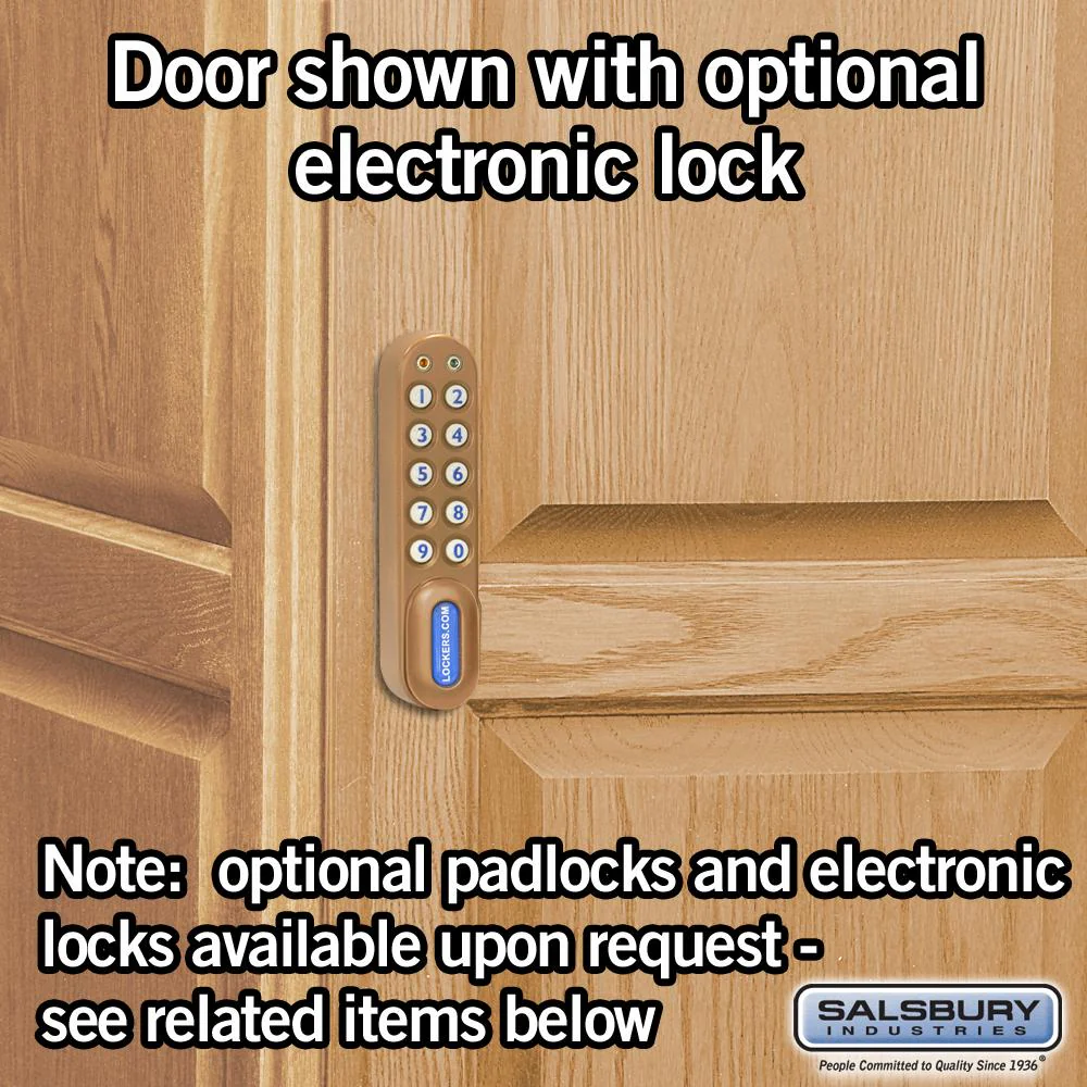 16" Wide Double Tier Solid Oak Executive Wood Locker - 1 Wide - 6 Feet High - 24" Deep - Light Oak by Salsbury - Image 6