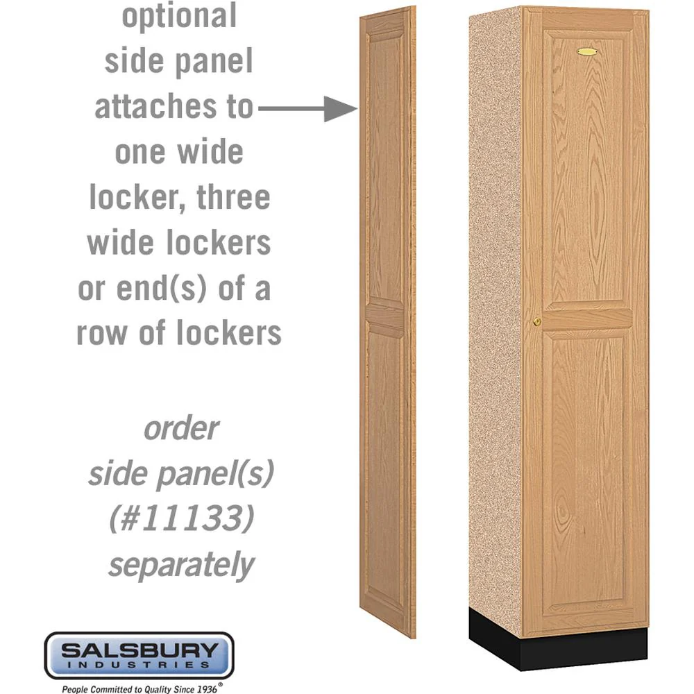 16" Wide Single Tier Solid Oak Executive Wood Locker - 1 Wide - 6 Feet High - 18" Deep - Light Oak by Salsbury - Image 2