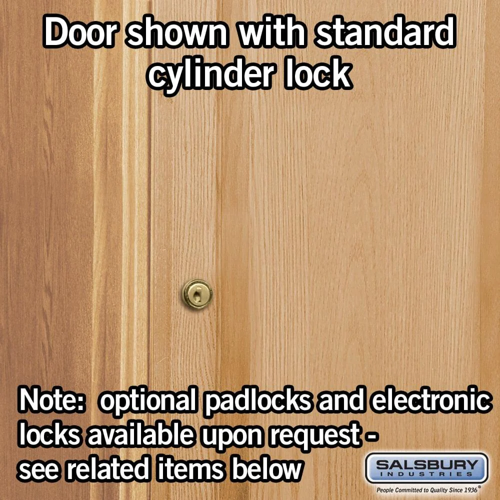 16" Wide Single Tier Solid Oak Executive Wood Locker - 1 Wide - 6 Feet High - 18" Deep - Light Oak by Salsbury - Image 5