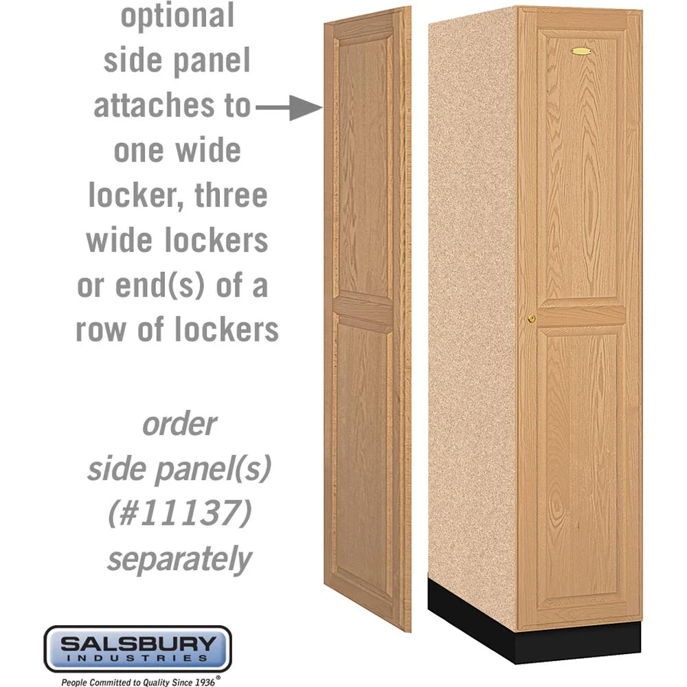 16" Wide Single Tier Solid Oak Executive Wood Locker - 1 Wide - 6 Feet High - 24" Deep - Light Oak by Salsbury - Image 2