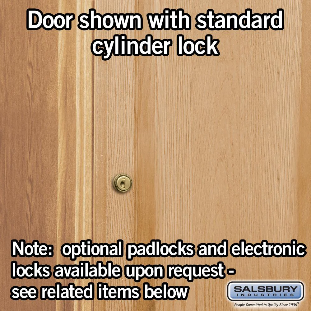 16" Wide Single Tier Solid Oak Executive Wood Locker - 1 Wide - 6 Feet High - 24" Deep - Light Oak by Salsbury - Image 5