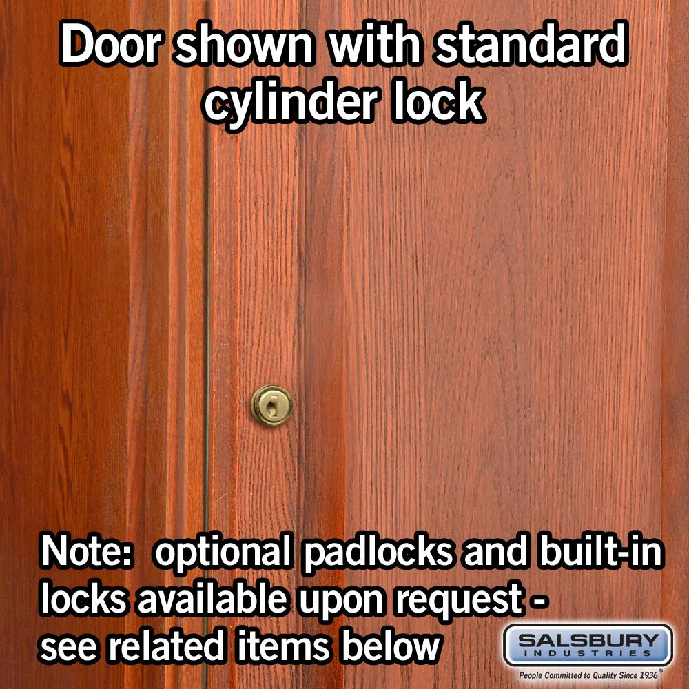 16" Wide Triple Tier Solid Oak Executive Wood Locker - 1 Wide - 6 Feet High - 18" Deep - Medium Oak by Salsbury - Image 5
