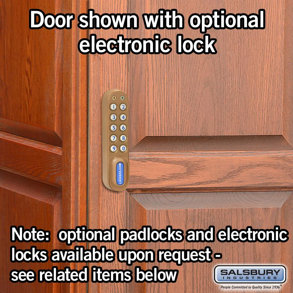 16" Wide Triple Tier Solid Oak Executive Wood Locker - 1 Wide - 6 Feet High - 18" Deep - Medium Oak by Salsbury - Image 6